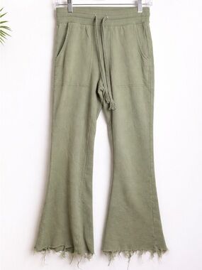 Aerie Sage Green Flare Sweatpants Raw Hem Lounge Pants XS